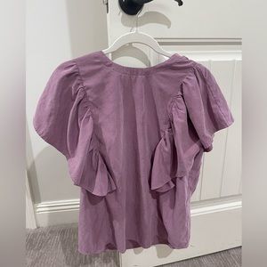 light purple ruffle blouse